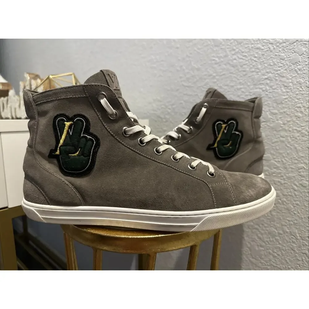 AUTHENTIC LOUIS VUITTON ZIP-UP PEACE SIGN SNEAKERS LV SZ 9.5 (fits USA 10.5)